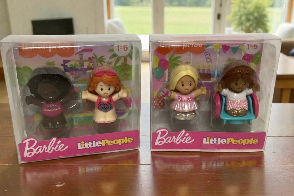 Fisher price little people Barbie pretend play dolls lot of 3